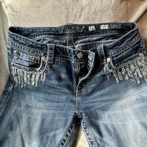 Miss Me Women's Distressed Blue Boot Cut Jeans